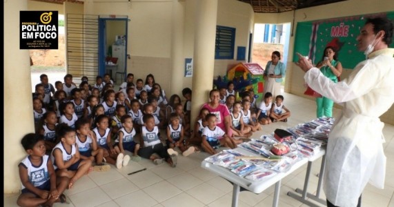 Jaboatão e Conselho Regional de Odontologia fazem atividade de higiene bucal em escola rural