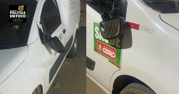 Ambulâncias são vandalizadas em frente à Casa de Saúde de Cedro