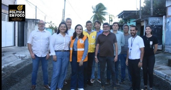 Secretários municipais do Jaboatão dos Guararapes vistoriam obras no Jardim Jordão