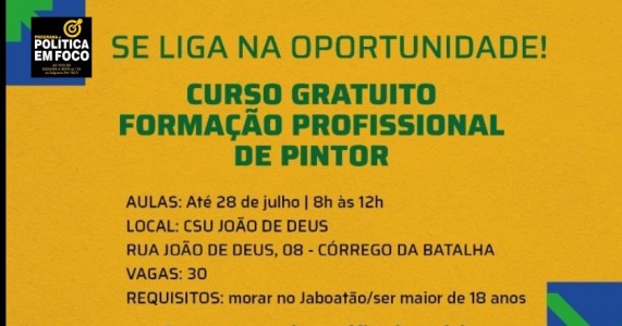 Programa Jaboatão Cores para Todos abre nova turma de curso para pintor profissional