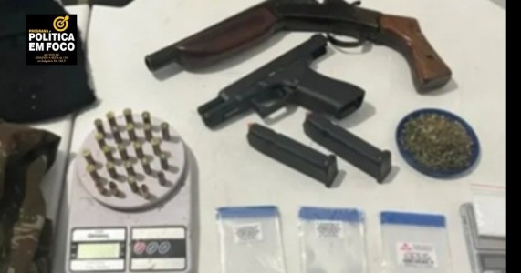 Policiais militares do 5° BPM apreendem armas e droga pertencentes a facção em Petrolina