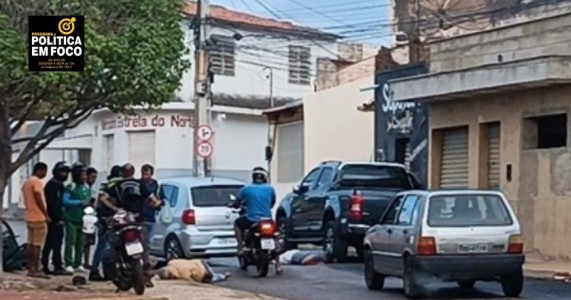 Idoso é atropelado por moto na Praça Elias, em Salgueiro