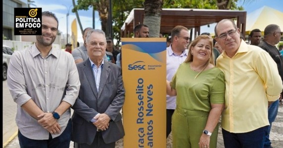 Prefeito Mano Medeiros e presidente da Fecomércio-PE entregam nova praça em frente ao SESC Piedade
