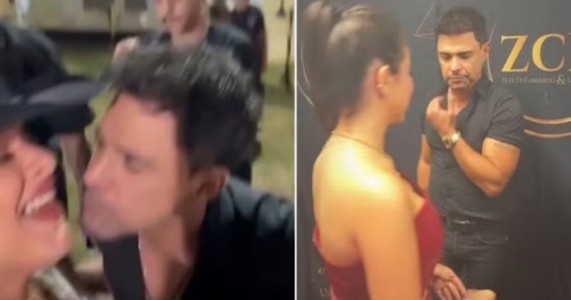 Zezé Di Camargo causa polêmica após tentar beijar fã e dar 'conferida' em outra em camarim; Veja vídeo