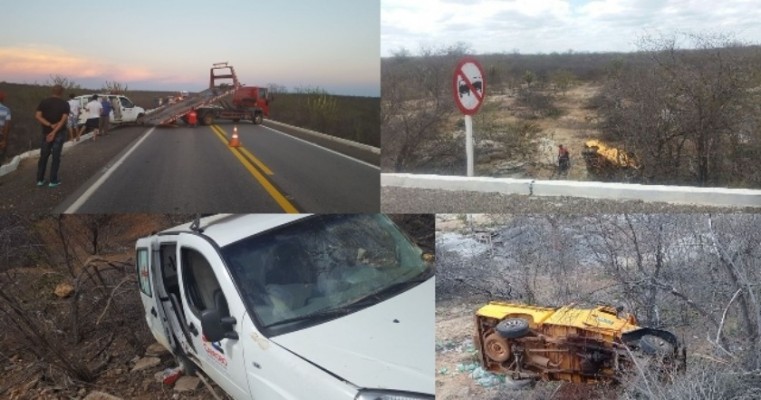 Motorista de uma caminhonete dorme ao volante e bate na ambulância de Cabrobó-PE