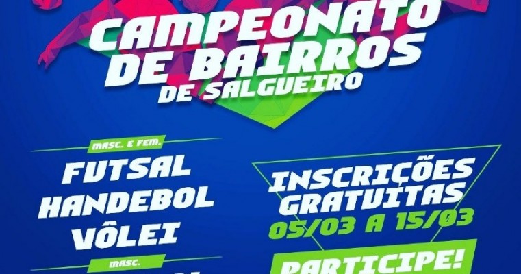 Prefeitura municipal de Salgueiro através da secretaria de cultura e esporte realizar o campeonato de bairros 2018.