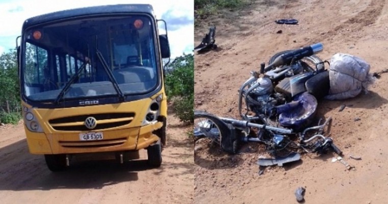 Sertão: Acidente com ônibus escolar deixa uma vítima fatal na zona rural de Cabrobó