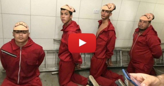 Com fantasia da série La Casa de Papel, youtuber faz pegadinha no Cotel e quase é baleado