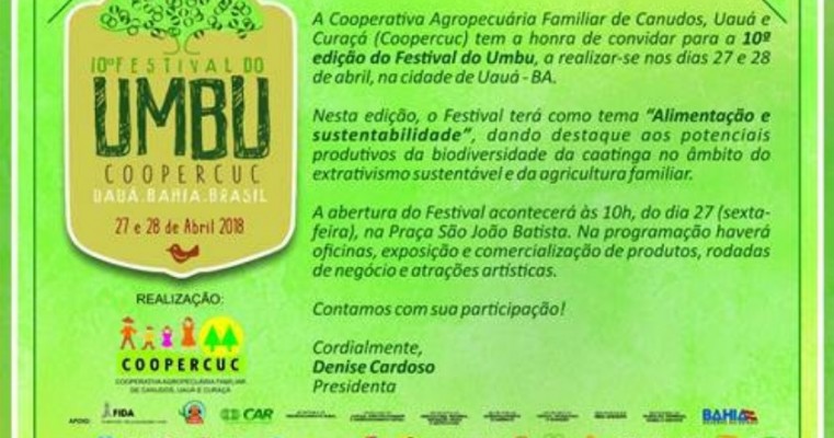 10ª edição do Festival do Umbu de Curaçá movimentará norte baiano neste final de semana