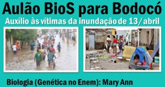 Cursinho BioS promoverá aulão solidário em prol de famílias atingidas pelas chuvas em Bodocó