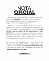 Nota Oficial da Prefeitura de Salgueiro: Esclarecimento sobre o Pagamento do Transporte Escolar