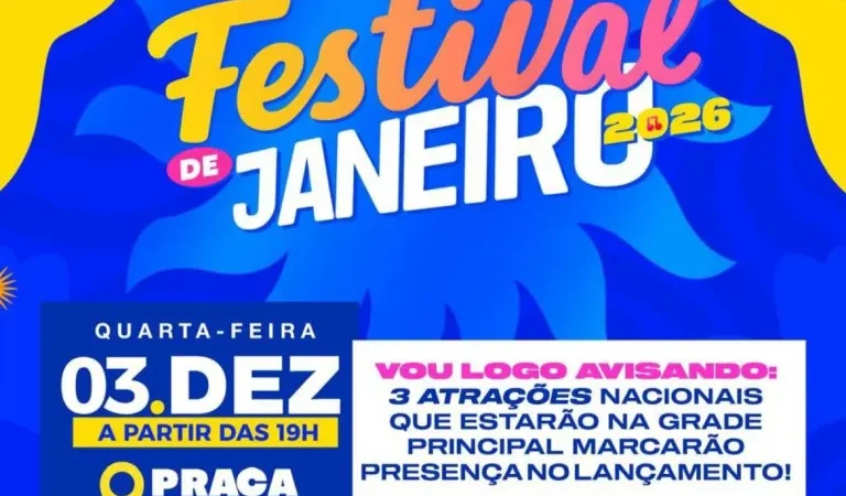 Lançamento do Festival de Janeiro terá Fabinho Testado e mais três atrações surpresa no palco