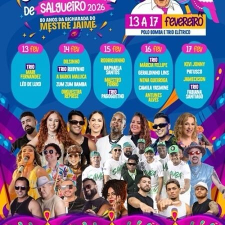 Prefeitura de Salgueiro divulga programação completa do Carnaval 2026