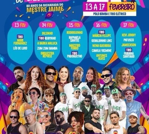 Prefeitura de Salgueiro divulga programação completa do Carnaval 2026