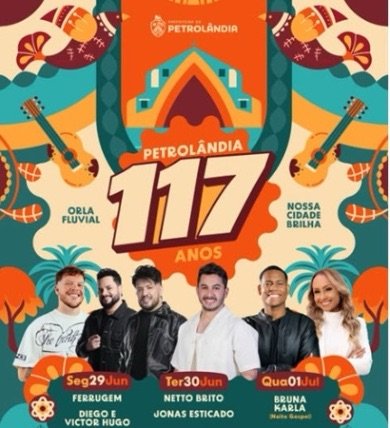 Aniversário de 117 anos de Petrolândia terá shows de diversas atrações renomadas