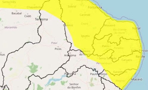 Alerta amarelo de chuvas intensas: 94 municípios do interior de PE são notificados, Veja lista